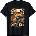 Vintage French Bulldog Snorts Side Eye Funny Pet Graphic T-Shirt