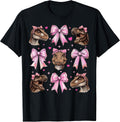 Womens Pink Coquette Bow T-Rex Dinosaur Gifts