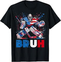 US Flag Hockey Bruh Goalie Patriotic American 4th of July T-Shirt
