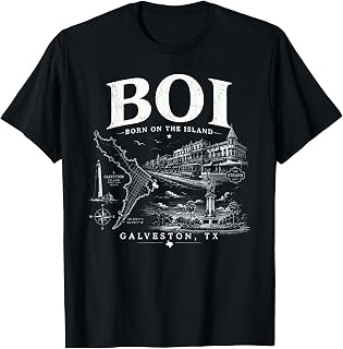 BOI Born On The Island City of Galveston Texas Coast T-Shirt