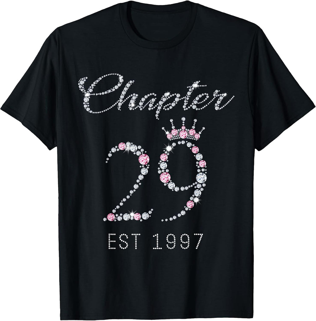 Pink Crown 29th Birthday Tee Gift For Womens