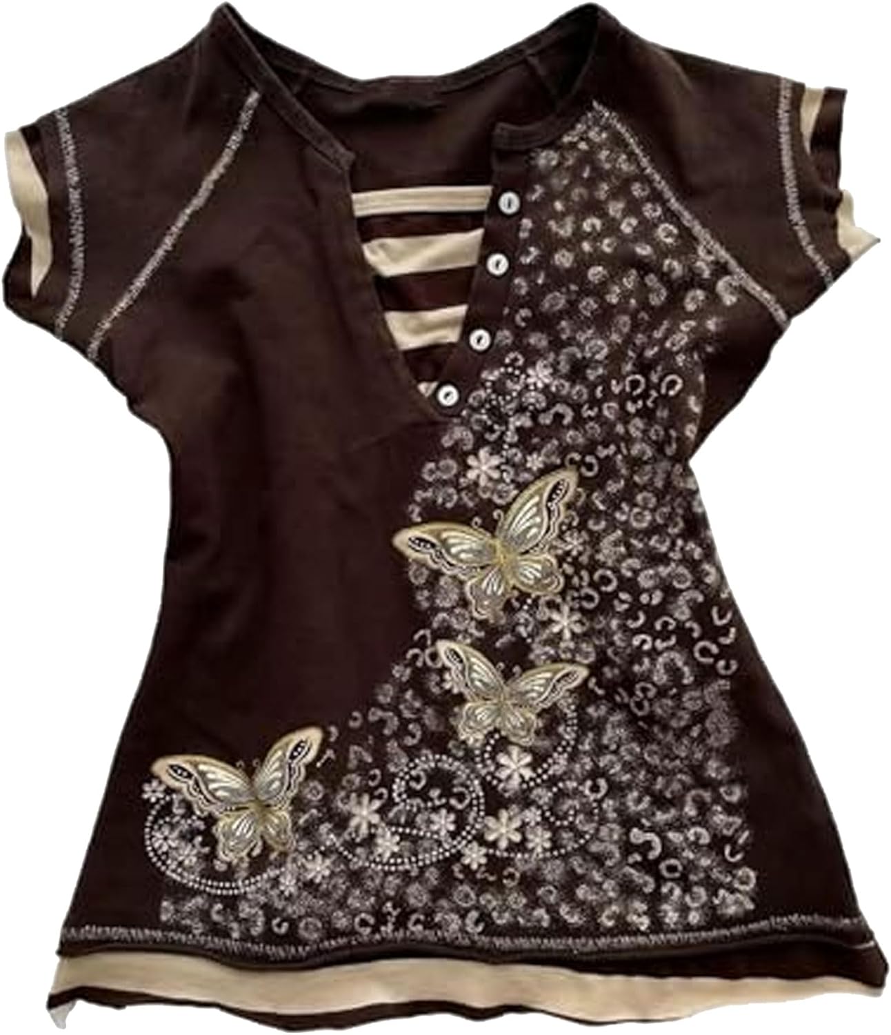 Y2k Fairy Grunge 2000s Short Sleeve Top Whimsy Twee Harajuku Emo Scene Clothes Vintage Mcbling Alt Fairycore Shirt