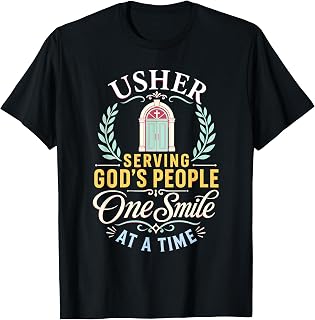 Church Usher Serving God's Community Faith Design T-Shirt