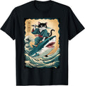 Funny Samurai Cat Lover Gifts Graphic Tees