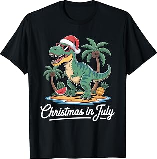 Christmas in July Men Boys Toddler T Rex Dinosaur T-Shirt