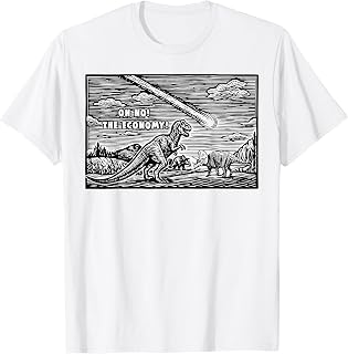 Oh No The Economy Funny Dinosaur Meteor Pun Meme T-Shirt