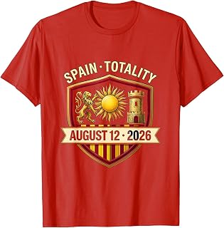 Spain Totality August 12 2026 Solar Eclipse Design T-Shirt