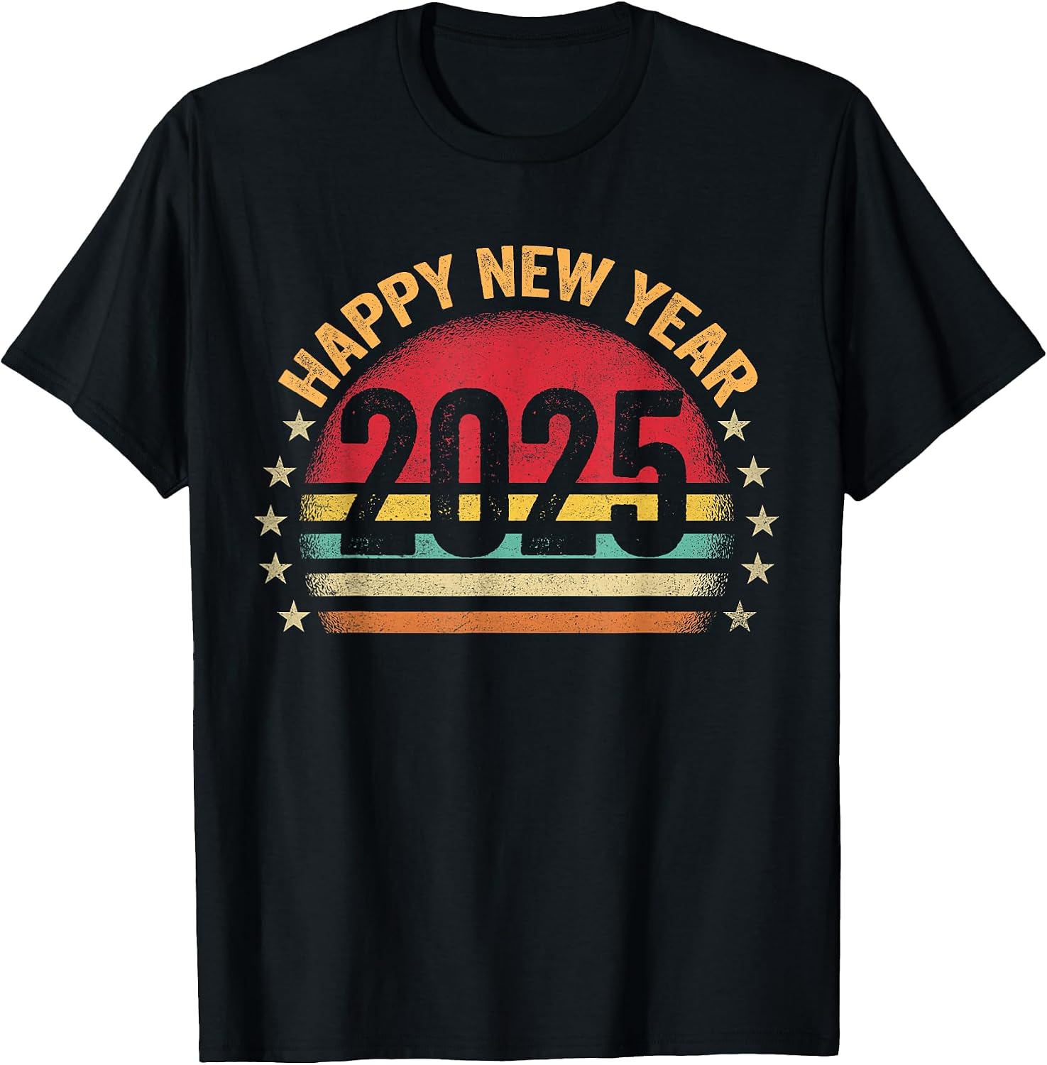 Happy New Year 2025 Gifts Distressed Retro Present