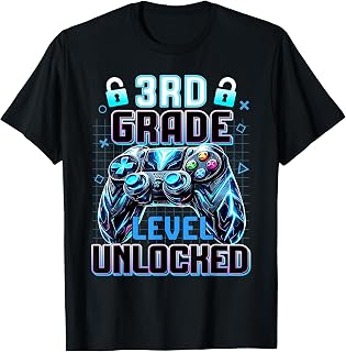 Third Grade 3rd Level Unlocked First Day Back to School Game T-Shirt