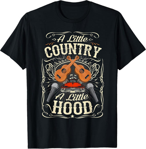 A Little Country A Little Hood Vintage Western Hip Hop Rap T-Shirt