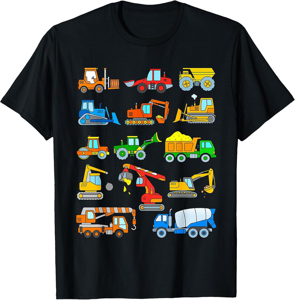 Construction Excavator for Boys Girls Men and Women T-Shirt
