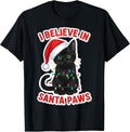 I Believe In Santa Paws Black Cat Christmas Merch