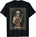 Funny Vintage Tarot Card Hairstylists Skull Barber