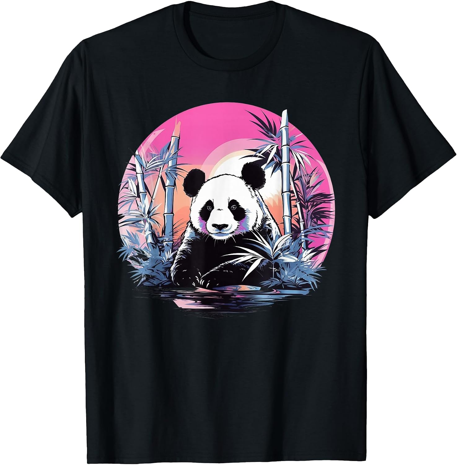 Bamboo Panda I Panda Art I Retrowave