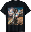 German Shorthaired Pointer Patriotic Beach Fireworks Dog Art T-Shirt