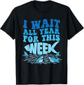 Funny Shark Lover I Wait All Year for This Week 2026 Groovy T-Shirt