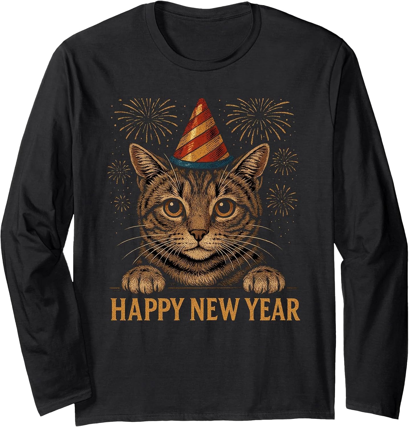 Happy New Year Eve Party Hat Cat Kitty Kitten 2026