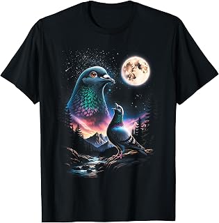 Pigeon Howling Moon Funny 90s Meme T-Shirt