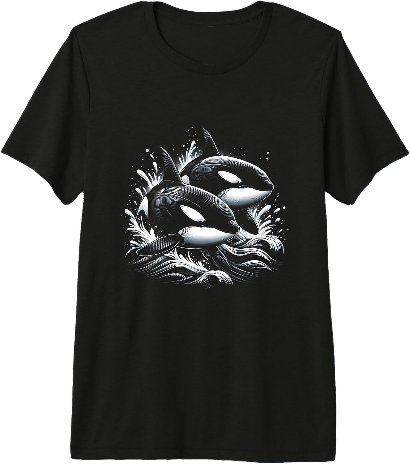 Orca Whale Riding Wave Ocean Sea Whale Couple