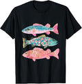 Colorful Rainbow Trout Preppy Summer Lake Life Fishing T-Shirt
