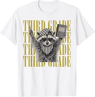 Third Grade Feral Raccoon Back to School Teachers Boys Kids T-Shirt