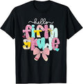 Preppy Hello 5th Grade Back to School Teacher Student Kids T-Shirt