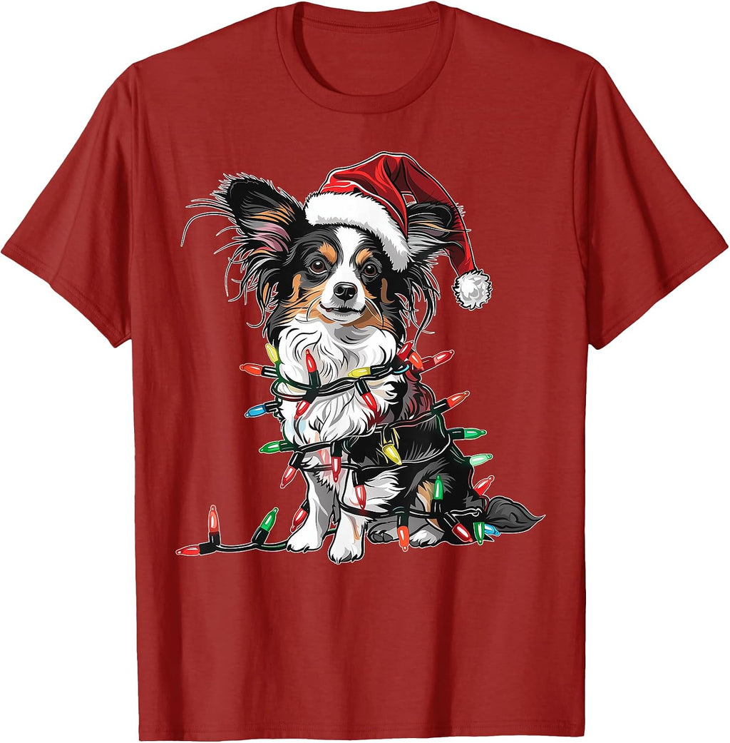 Cute Papillon Dog Christmas Hat Xmas Gifts