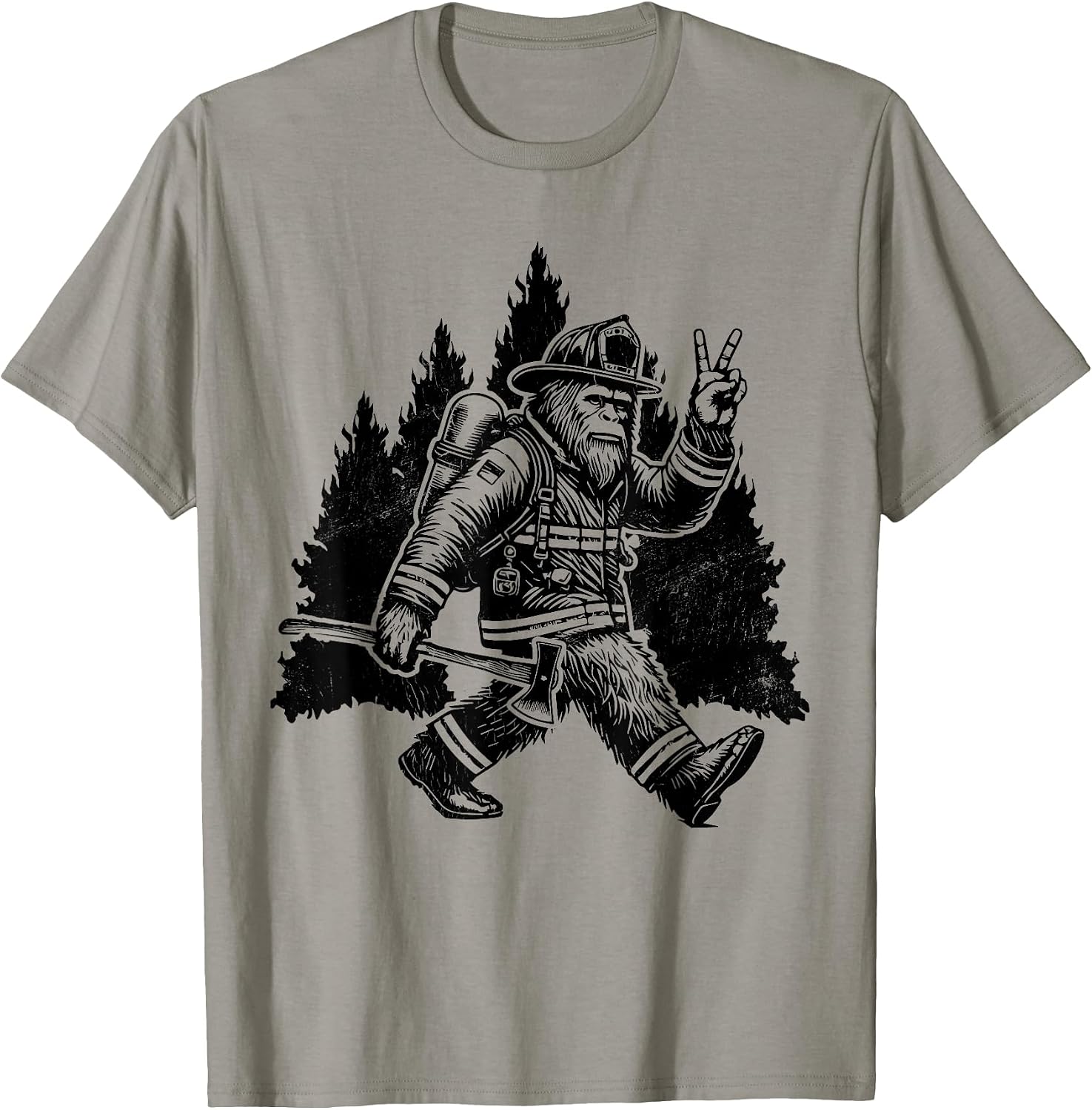 Funny Bigfoot Firefighter Sasquatch Design