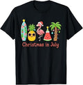 Christmas in July Shirt Tropical Pink Flaming Summer Girls T-Shirt