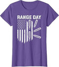 Military Rifle Range Day American Flag Bullet Semi Automatic T-Shirt