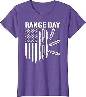 Military Rifle Range Day American Flag Bullet Semi Automatic T-Shirt