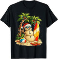 Xmas in July Santa Snowman Beach Summer Christmas in June T-Shirt