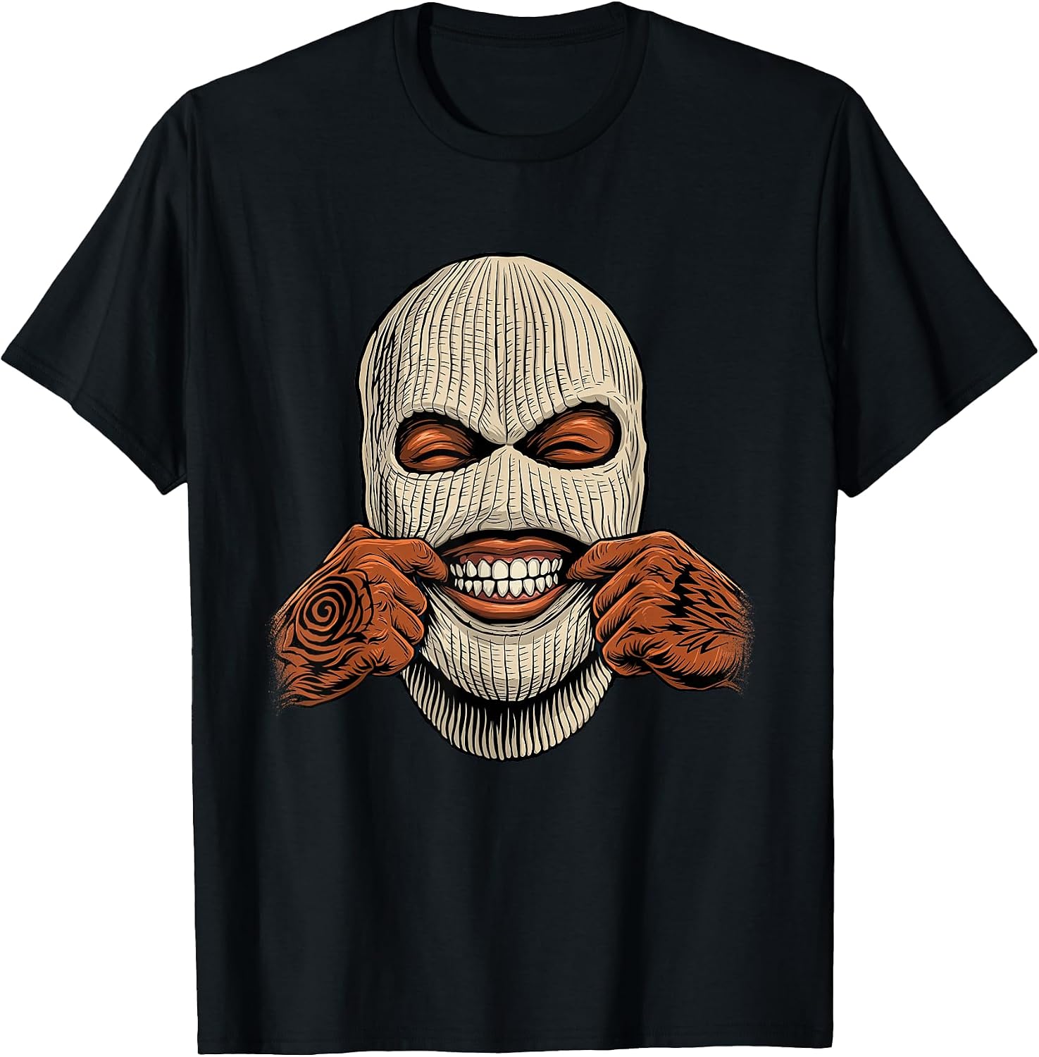 Gangster Ski Mask - 80s 90s Old School Hip Hop T-Shirt