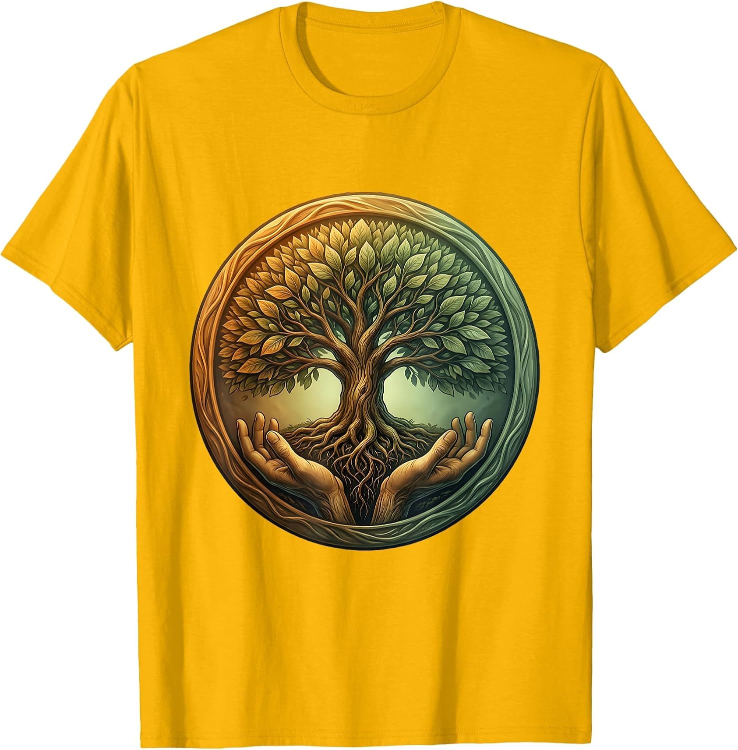 Hippie Tree Roots as Hands Nature Art Design T-Shirt