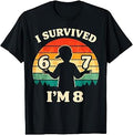 I Survived 6 7 Now Iâ€™m 8 Funny 8th Birthday Boy Kids T-Shirt