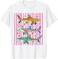 Aesthetic Pink Striped Shark Funny Beach Summer Ocean Animal T-Shirt