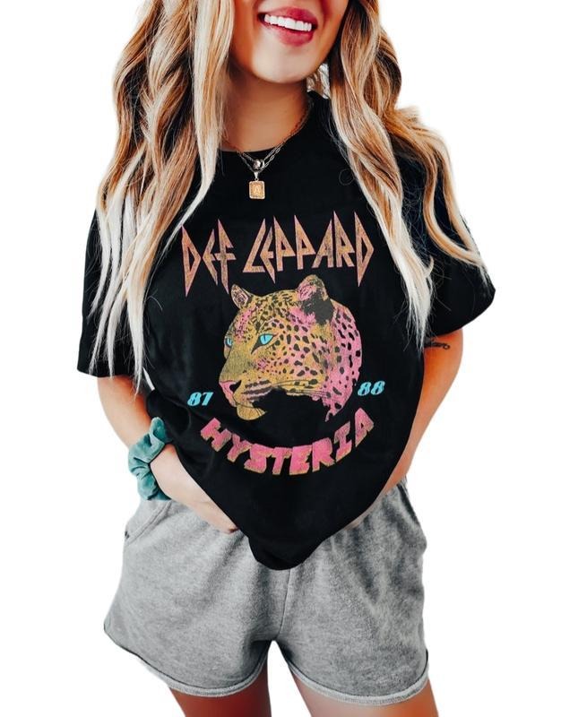 80's Rock Band Shirt, Def Leppard T-Shirt, Rock and Roll Leopard Retro Music Shirt Unisex Hoodie, Sweatshirt