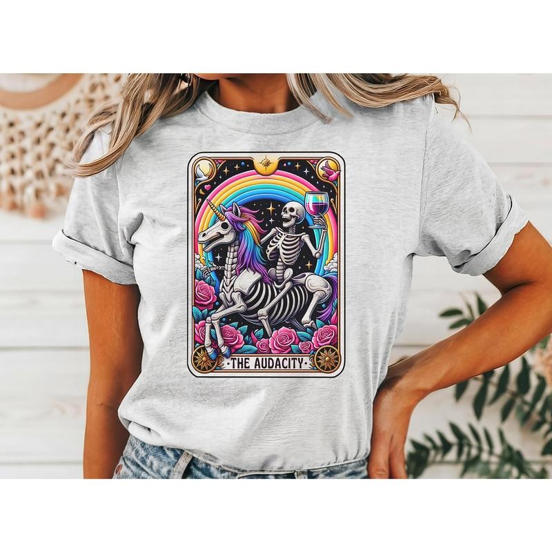 #801 - The Audacity Tarot Card Design -  - Print Unisex Crew neck Tee T-shirt Hoodie, Sweatshirt | HypeDripTees.com
