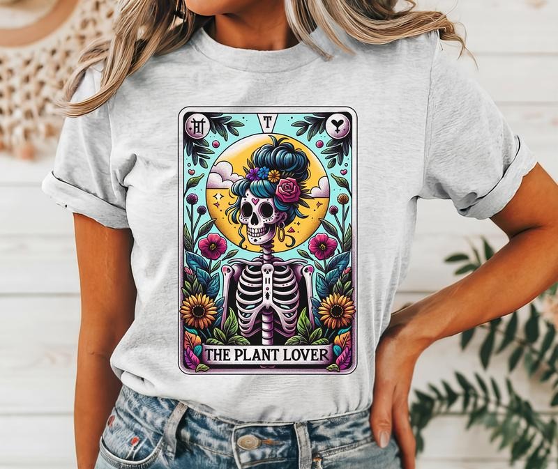#807 - The Plant Lover Tarot Card Design - Print Unisex Crew neck Tee T-shirt Hoodie, Sweatshirt | HypeDripTees.com