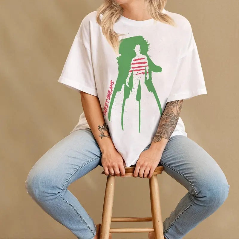 80s Horror Movie Shirt, Vintage Nightmare Glove Graphic T-Shirt, Retro Freddy Elm Street Sweater Memorabilia Tee for...
