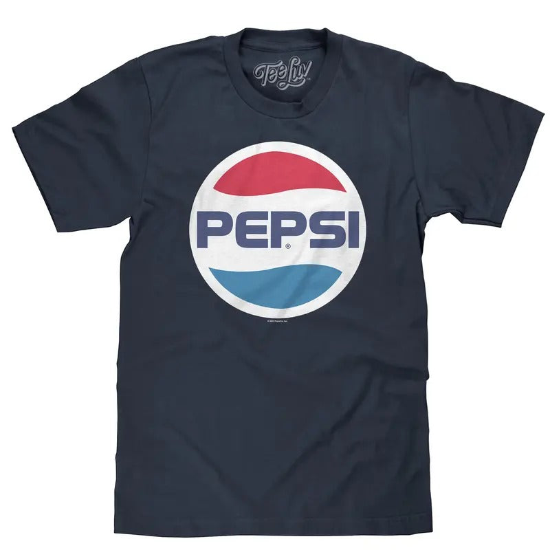 80s Pepsi Logo T-Shirt - Navy Blue Hoodie, Sweatshirt | HypeDripTees.com