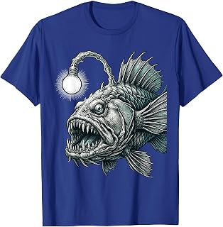 Deep Sea Anglerfish Bioluminescent Glow Art T-Shirt