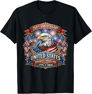 USA Independence 250th Anniversary 1776 2026 Patriotic Eagle T-Shirt