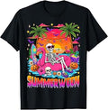 Summerween Skeleton Halloween Summer Floral Women Girl Kids T-Shirt