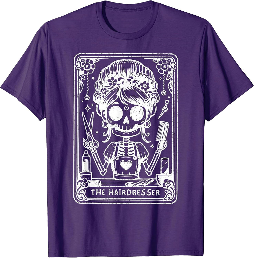 Funny Skeleton Tarot Card Hairdresser