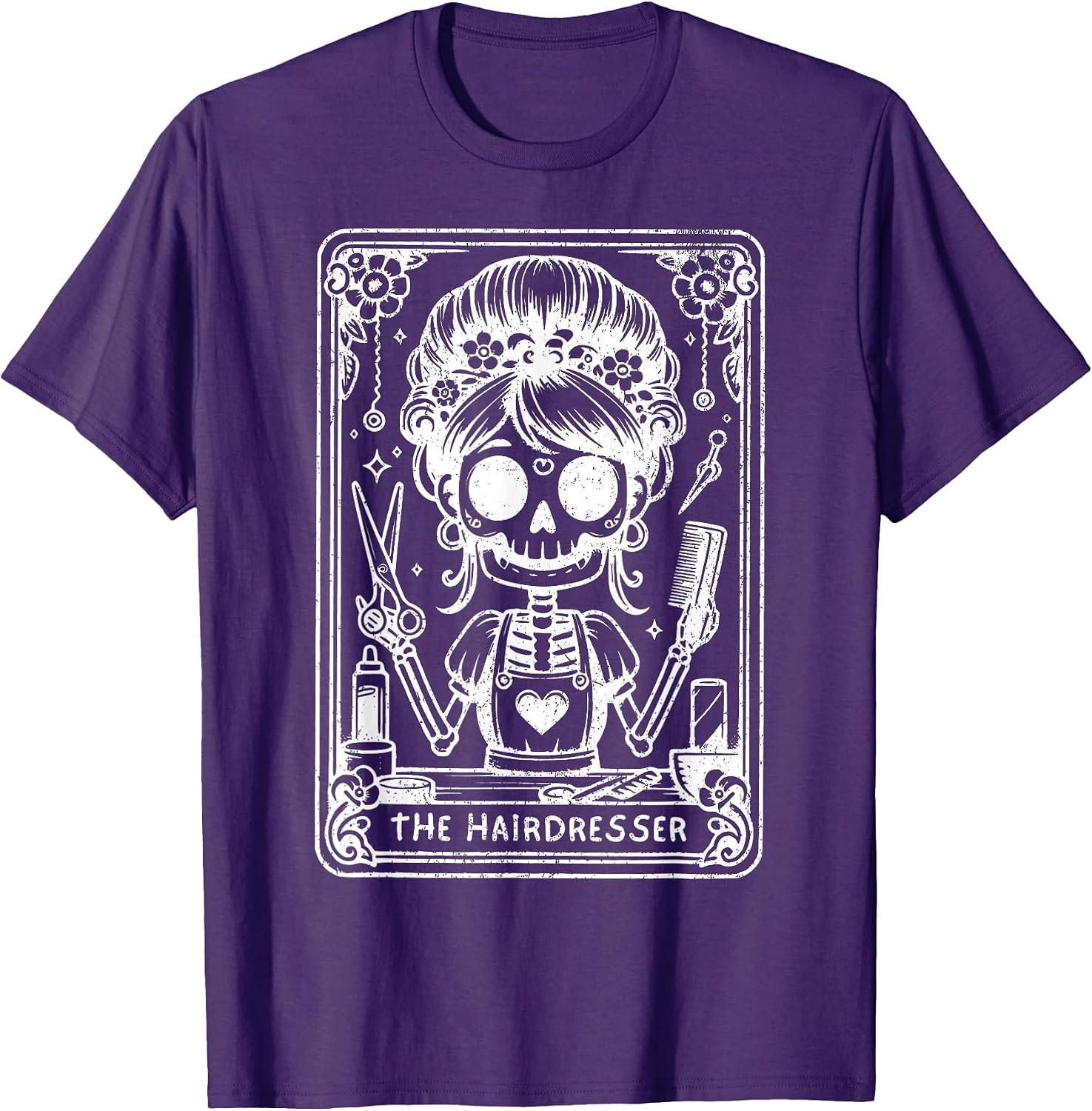 Funny Skeleton Tarot Card Hairdresser