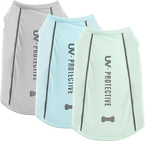 3Pack Sunblock Dog Shirt Breathable Reflective Dog T-Shirt Lightweight Sun Protection Sleeveless Dog T Shirts for Small Medium Large Dogs Perfect for Summer Walks & Outdoor Adventures