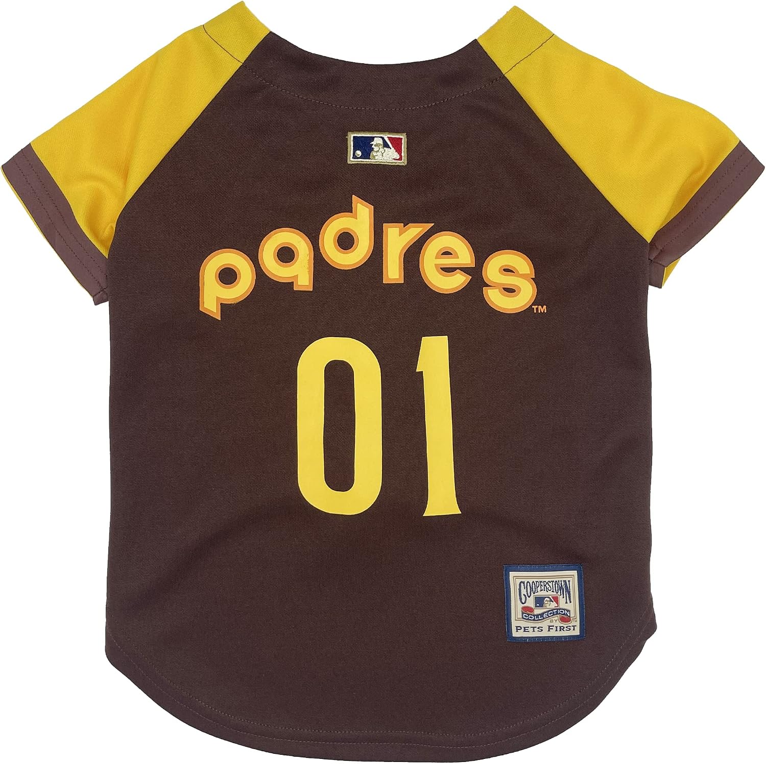 MLB SAN Diego Padres Vintage Throwback Jersey for Dogs & Cats in Team Color. Comfortable Polycotton Material, Small