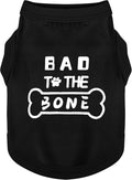 Discover Cozy Cotton Canine Wear: Soft, Lightweight, and Breathable Dog Shirt Vest with Eye-Catching Graphics(Bad to the Bone), Keeping Your Furry Friend Warm and Comfy! Black L