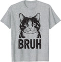 Bruh Funny Tuxedo Cat-Shirt Teen Vintage Retro